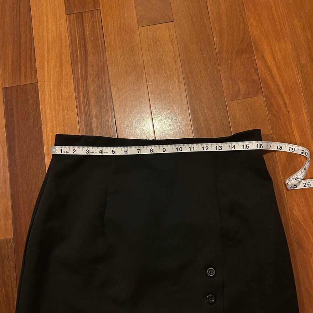 Studio C Black Pencil Skirt with Button Accents - Picture 3 of 6